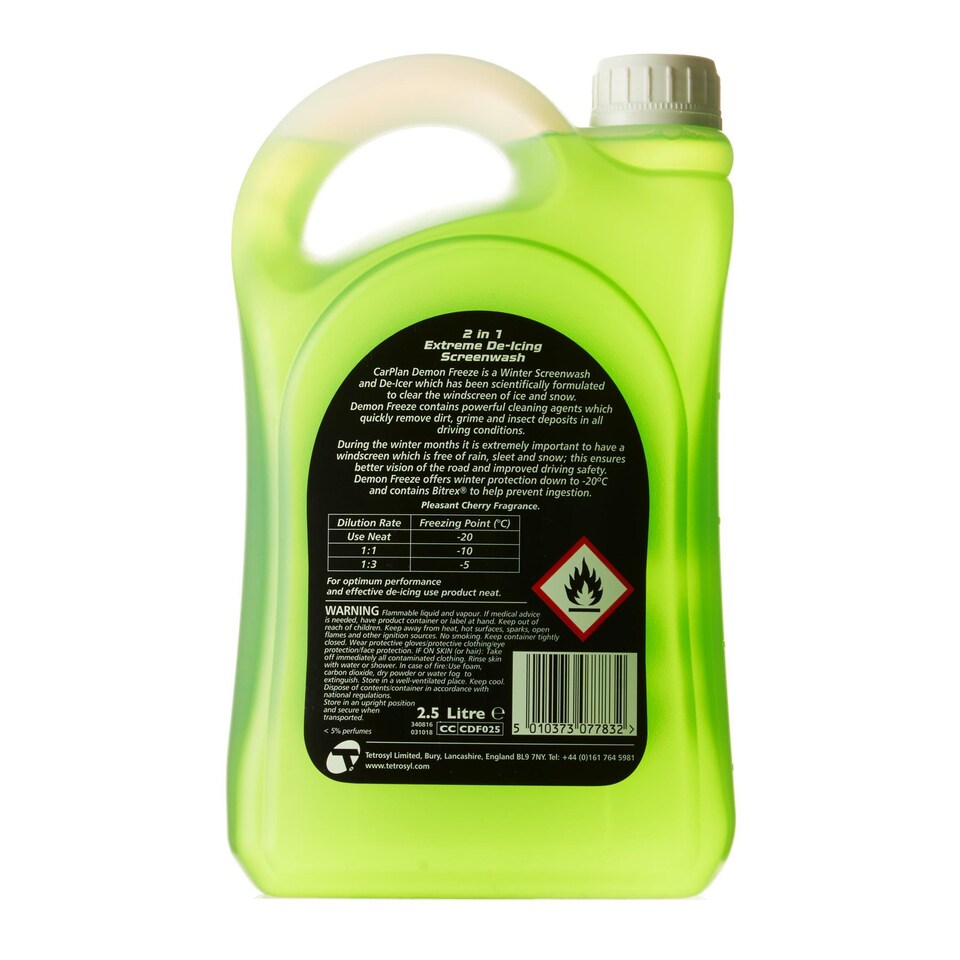 image 1 of Screen Wash Windscreen Fluid De-Icer CarPlan Demon Winter Freeze -20 2.5L x4