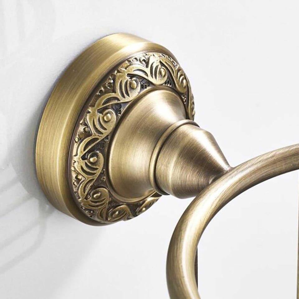 image 1 of Antique Brass Toilet WC Roll or Shampoo Basket Holder Wall Mounted High Quality