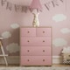 image 2 of Vida Designs Neptune 5 Drawer Chest of Drawers Bedroom Storage, Pink & Oak