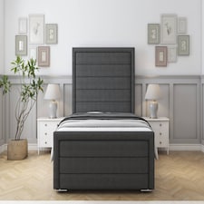Sloomy Ashford Graphite Dumfries Bed Frame With 50" Upholstered Headboard 5' King