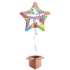 Congrats Star Foil Balloon - Inflated Balloon in a Box