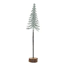 Hill Interiors Snowy Spindle Christmas Tree - Brown/White/Green - 35cm