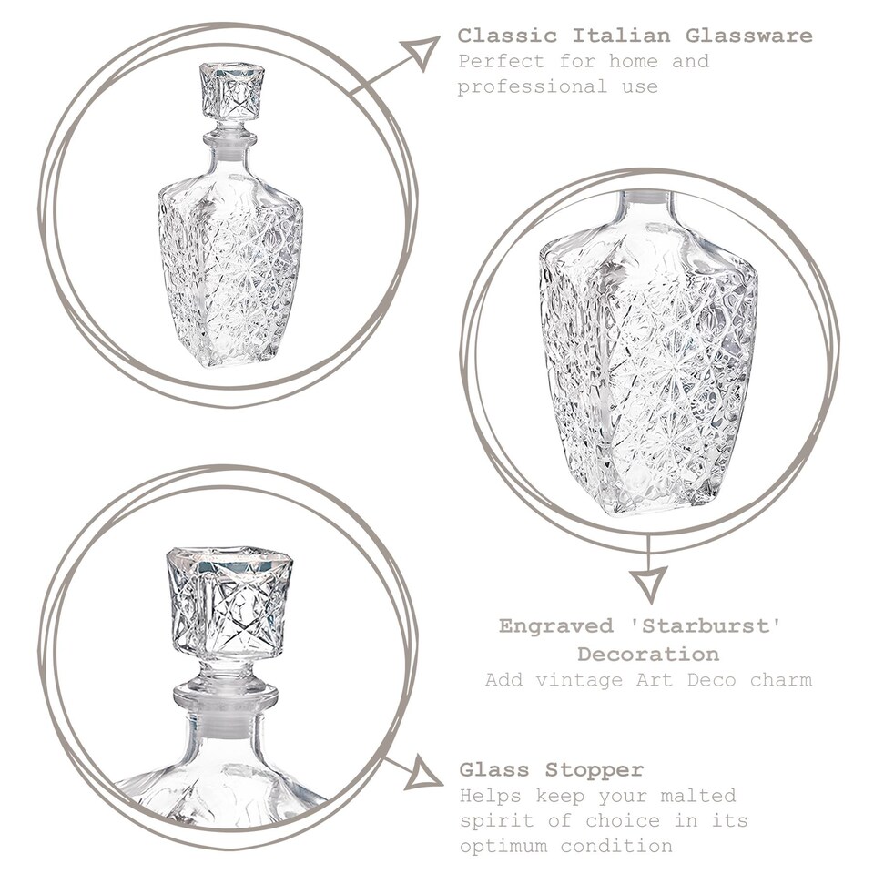 image 1 of Bormioli Rocco Dedalo Whisky Decanter - 780ml | Clear | Clear