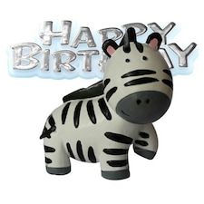 Creative Party Zebra & Motto Cake Decoration Topper - Black/White - One Size