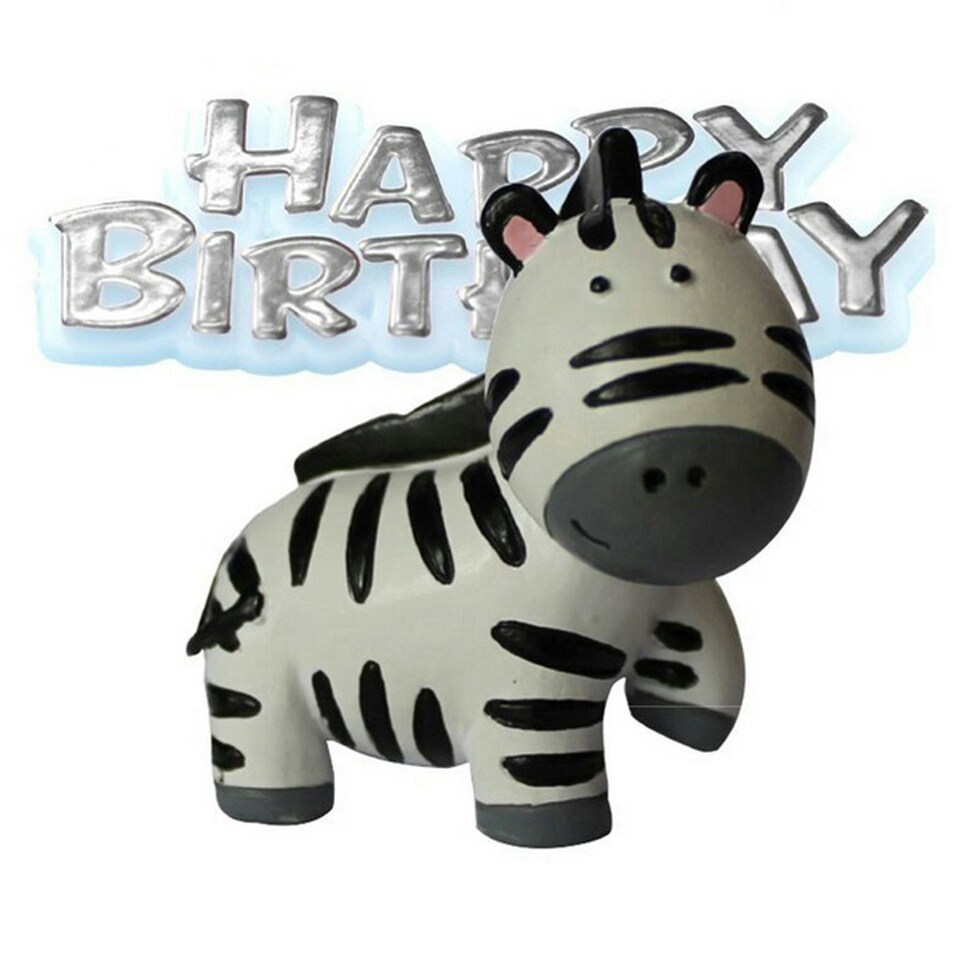 Creative Party Zebra & Motto Cake Decoration Topper - Black/White - One Size