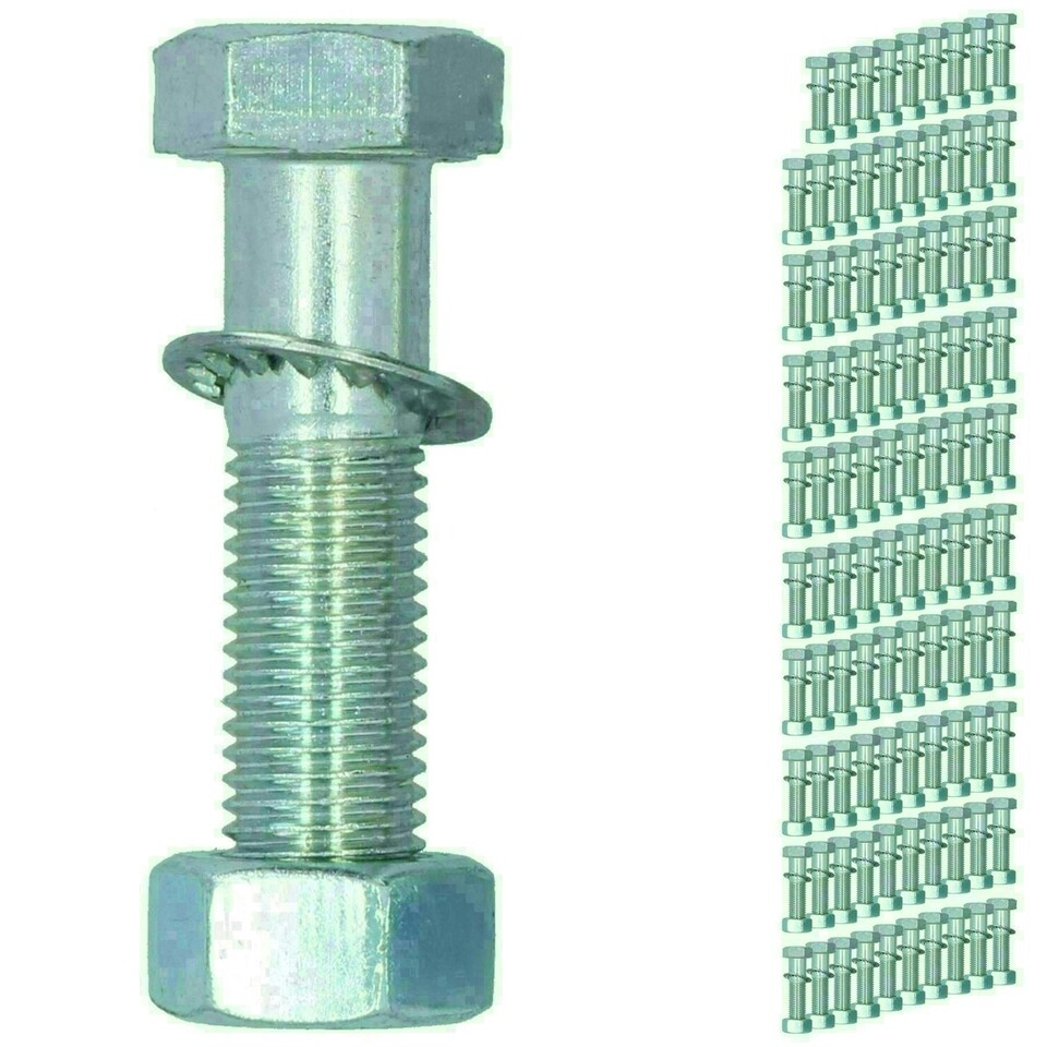 image 1 of M16 (16mm) x 65mm High Tensile Tow Bar Ball Fixing Bolts Washers + Nuts 100 Pack