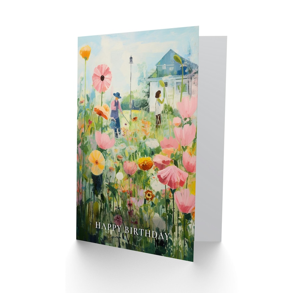 image 1 of Flower Garden Gardening Her Birthday Card