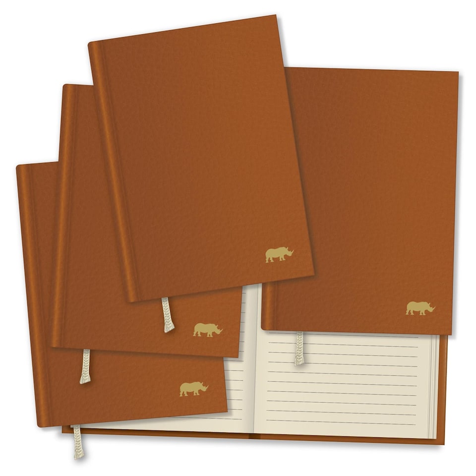 image 1 of Rhino 160 Page 7mm Lined Soft Touch Flexiback Notebook A5 Tan