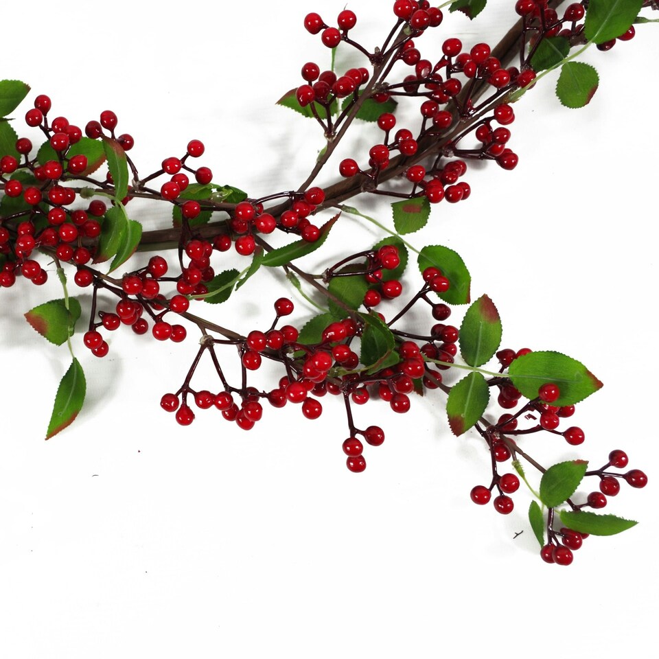 image 1 of 150cm Large Luxury Christmas Natural Look Red Berry Floristry Garland
