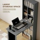 image 4 of HOMCOM Folding Convertible Desk with Blackboard and Bookshelf, Grey
