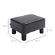 image 7 of HOMCOM Chic Faux Leather Footstool Ottoman Cube with 4 Plastic Legs Brown
