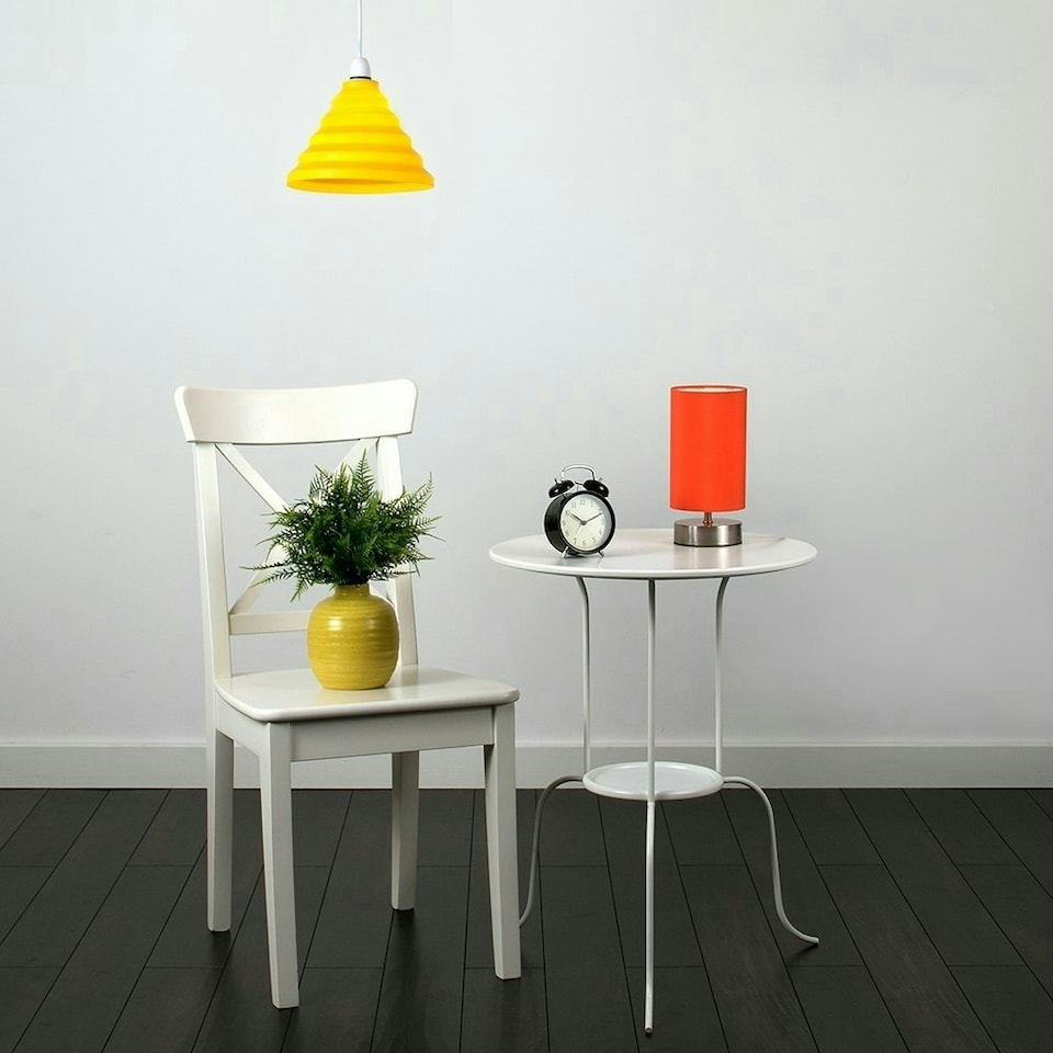image 1 of ValueLights Francis Chrome Touch Table Lamp Orange Shade