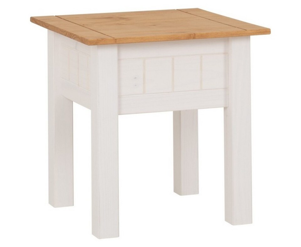 image 1 of Panama Lamp Table - L50.5 x W50.5 x H52.5 cm - White - Natural Wax | White
