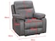 image 9 of Faux Leather Grey Manual Recliner Chair VEGAS