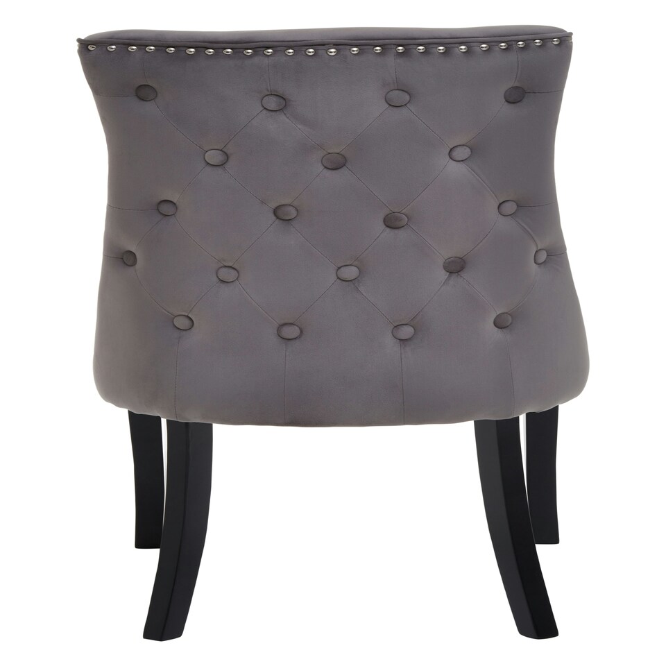image 1 of Interiors by Premier Grey Velvet Dining Chair, Curved High Back Office Chair, Aesthetic Velvet Accent chair for Living Room