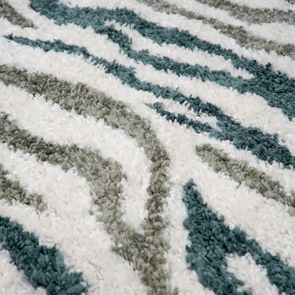image 1 of The Rugs Moodi Collection Abstract Design Shaggy Soft High Pile Living Room Floor Rug and Runner