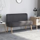 image 2 of HOMCOM Linen-Feel Double Sofa w/ Wood Frame Padding Back, Dark Grey