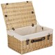 image 5 of 51cm Buff Wicker Picnic Basket with Lining Red | Red | One Size