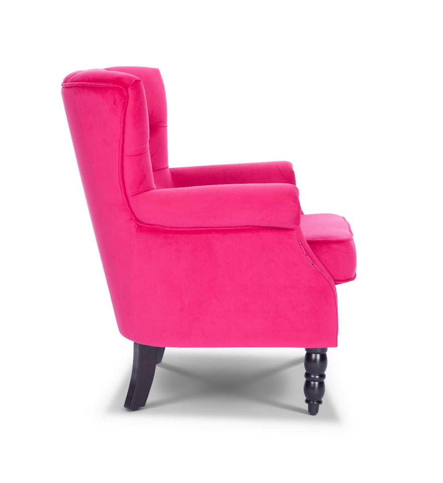 image 1 of Velvet Pink Liana Accent Wingback Chair
