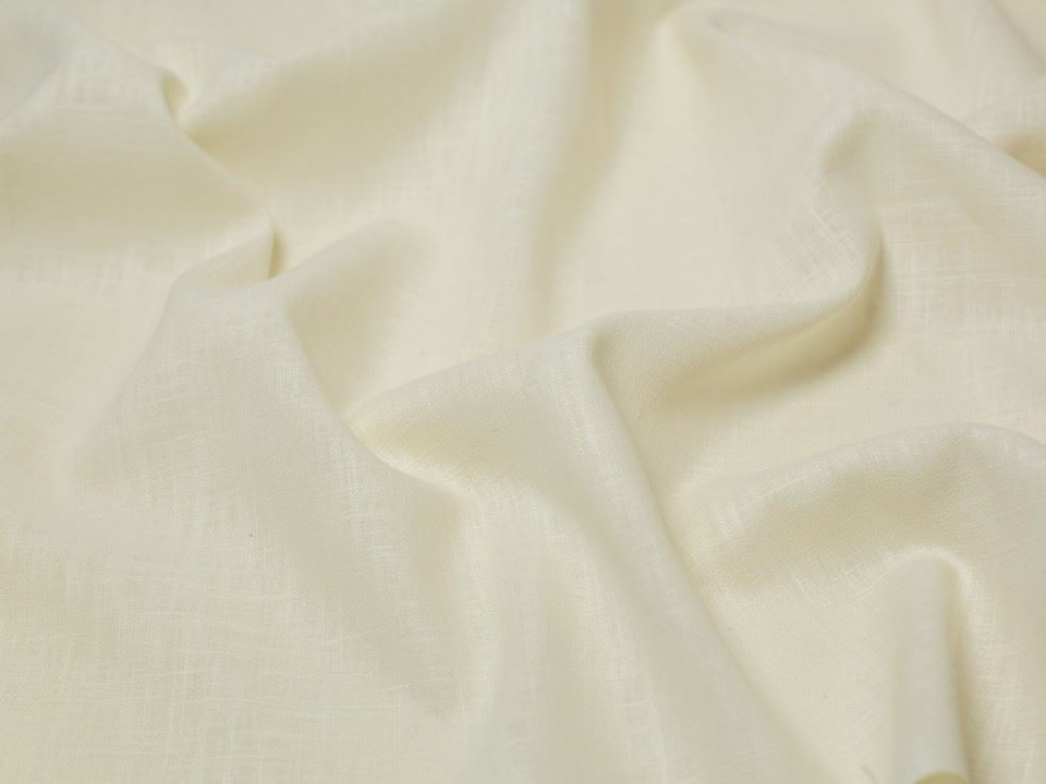 Minerva Core Range Cream Mill Washed 100% Linen Fabric for Dressmaking, 140cm / 55" Wide - per metre