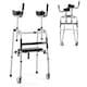 image 1 of COSTWAY Versatile Rolling Walker All Terrain Stand-Assist Walker-Silver