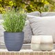 image 10 of Plaited Style Grey Round Garden Planter, Outdoor Plant Pot D24 H23 cm, 10.4 ltrs Cap.