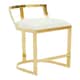 image 2 of Interiors by Premier Ivory Velvet Bar Stool, Gold Finish Bar Chair, Curved Backrest with Plump Seat, Kitchen Bar Stool for Home