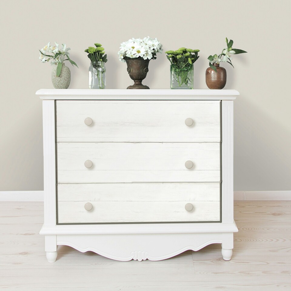 image 1 of NuWallpaper NU2494 Reclaimed Shiplap Peel & Stick Wallpaper, White Multi