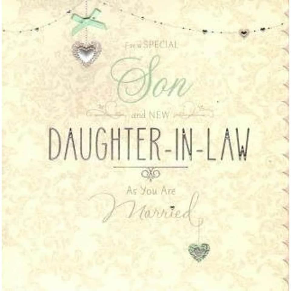 image 1 of Son and Daughter in law Wedding Congratulations Card