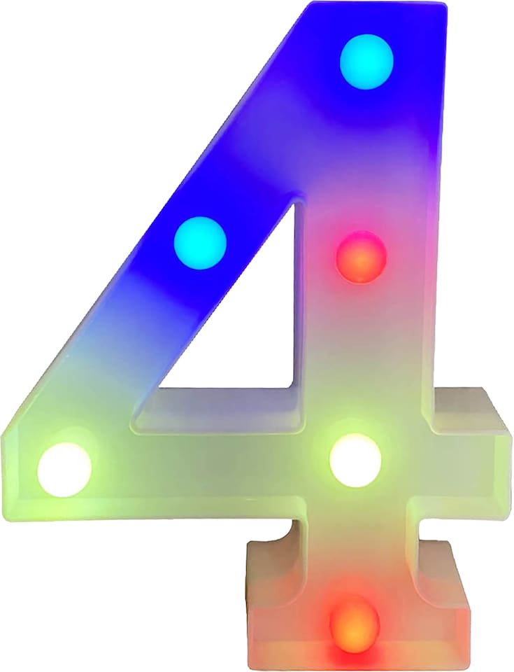 image 1 of Battery Operated RGB Number With Remote Control Number 4
