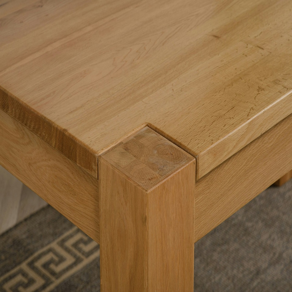 image 1 of Kuba Chunky Solid Oak Dining Table - 150cm Brown | Oak