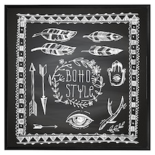 Boho style  motivating phrase (Picutre Frame) Black | XL