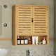 image 5 of Wooden Bathroom Wall Storage Cabinet Organiser Natural Brown Brown
