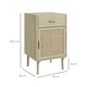 image 3 of HOMCOM Bedside Tables Set of 2 with Drawer Cabinet Adjustable Shelf Natural