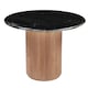 image 2 of Luxor Round Black Marble Top with Wood Pedestal Dining Table