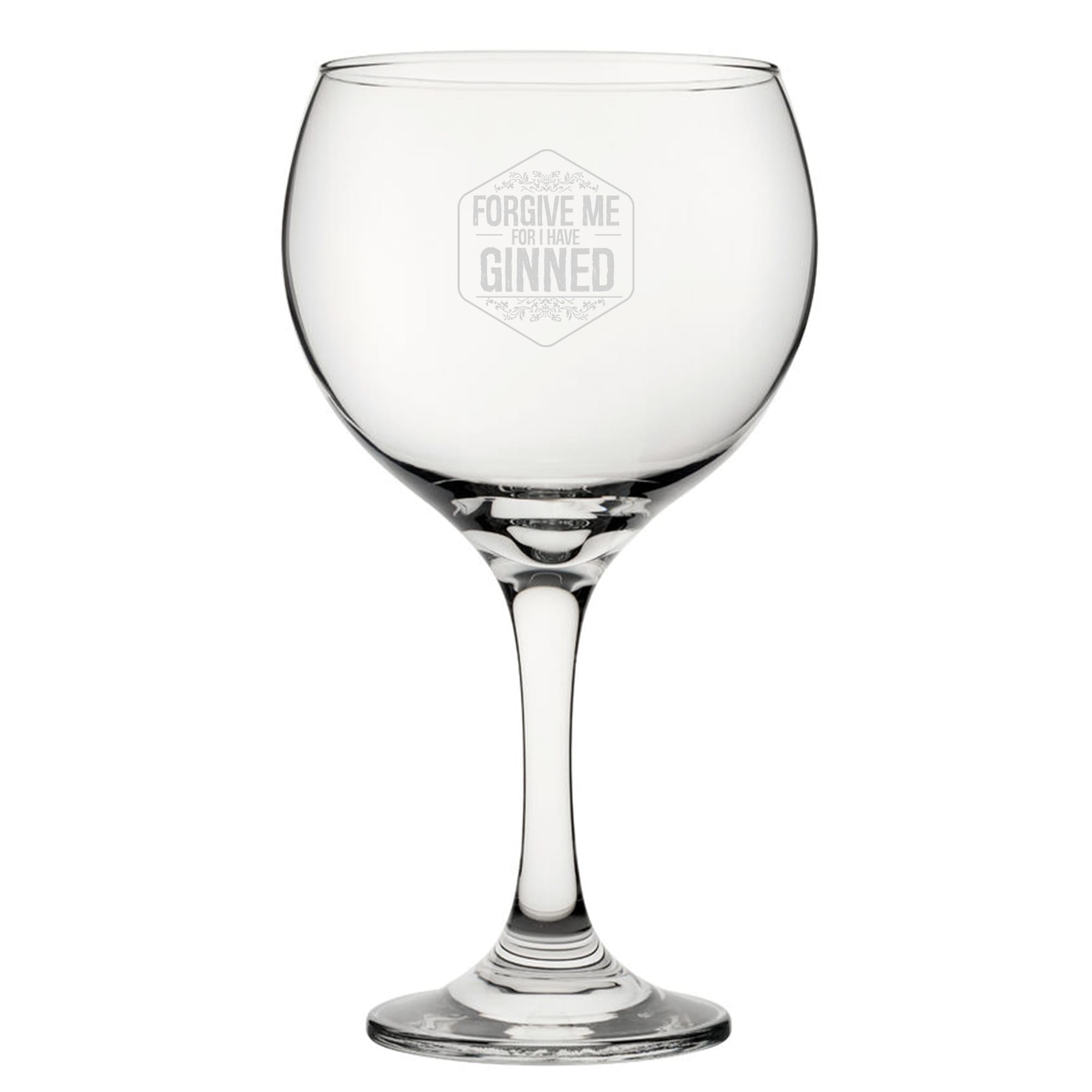 Personalised Forgive Me For I Have Ginned Gin Balloon Cocktail Glass
