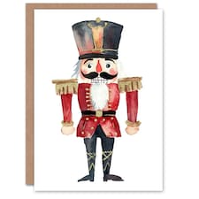 Nutcracker Soldier Doll Toy Illustration Blank For Him Or Her Art Xmas Festive Christmas Card