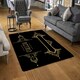 image 2 of Art Deco Retro (Rug) Black | Large: 140x200cm