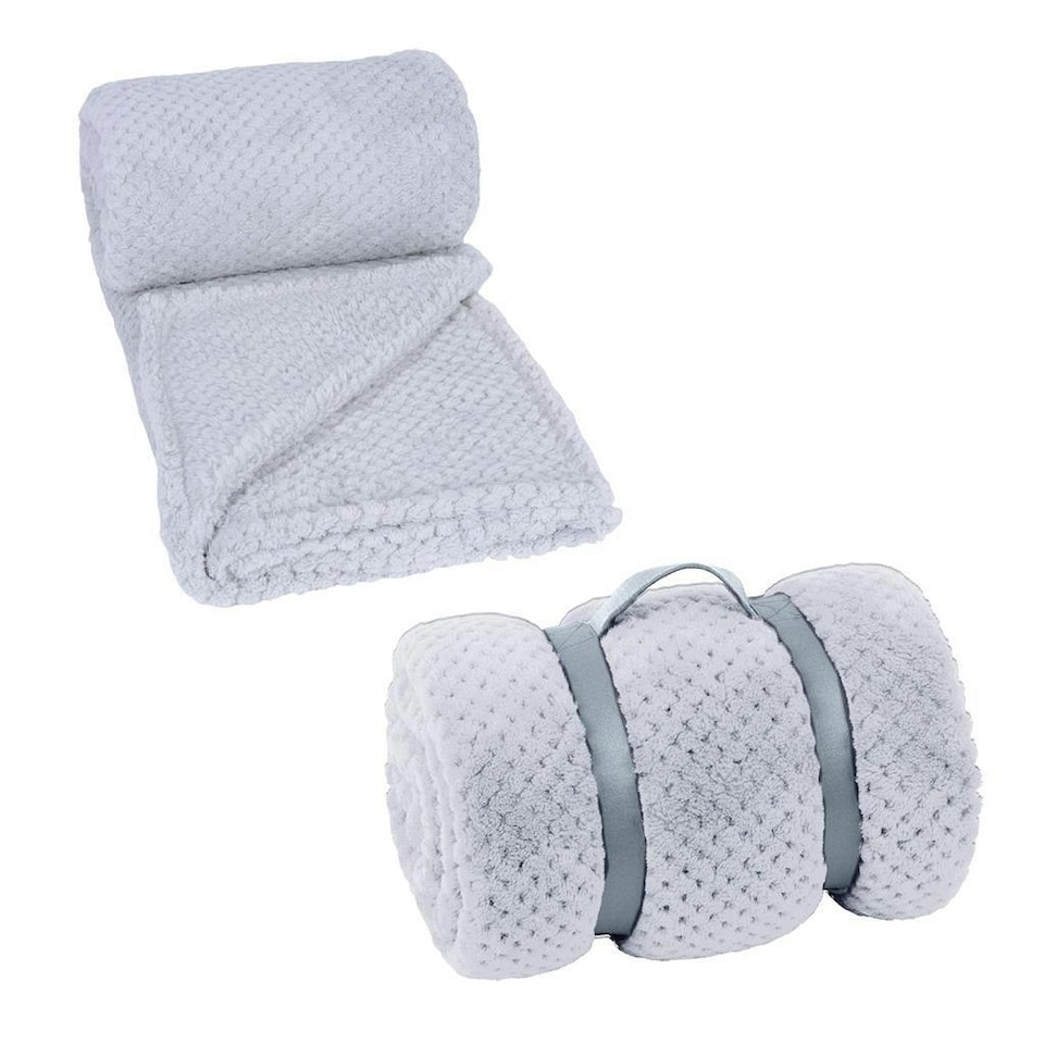image 1 of Clarysse Grey Soft Cosy Fleece Plaid 130x160cm