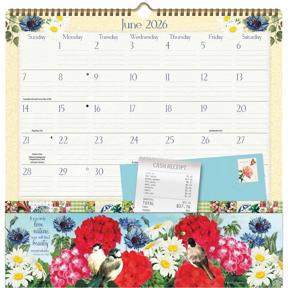 image 1 of Botanical Garden Note Nook Calendar 2026, Wall Calendars, Month To View, Lifestyle, Gift