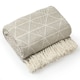 image 1 of Geo Diamond Collection Recycled Cotton Throw in Natural (70" x 100") Brown | Natural