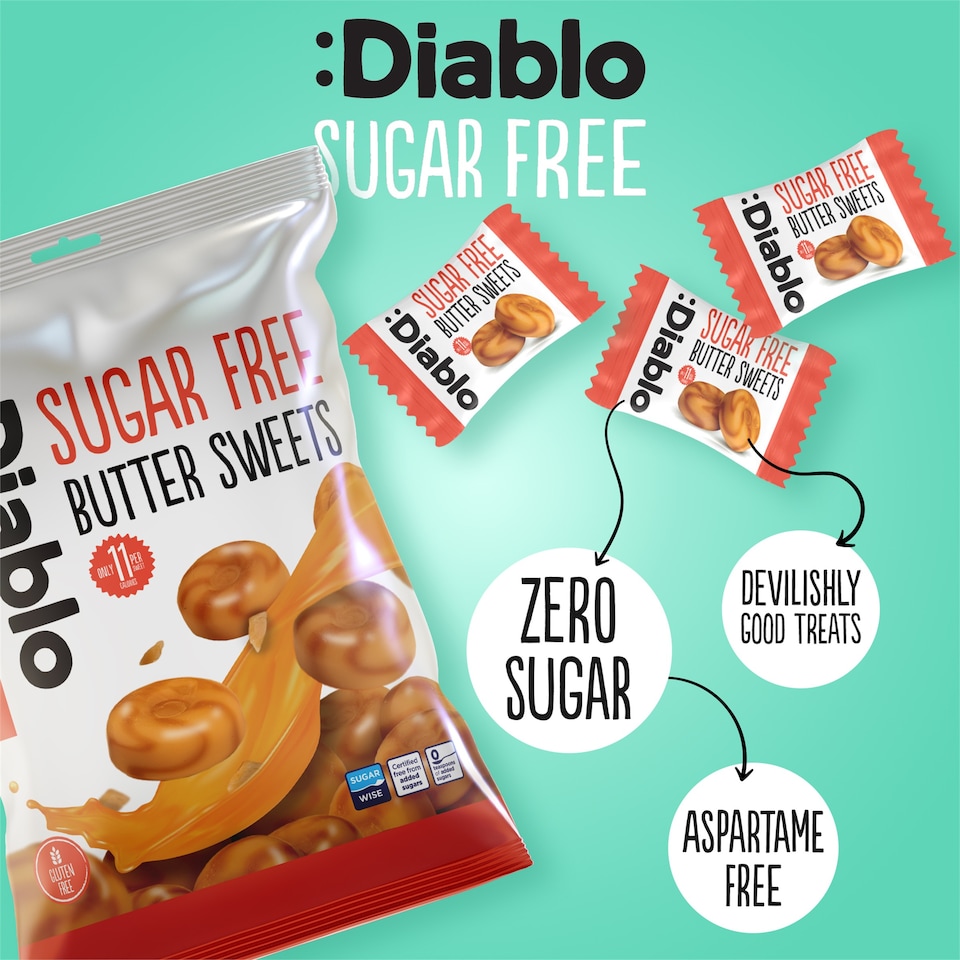 image 1 of Diablo Sugar Free Butter Sweets 75g