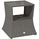 image 1 of Outsunny Rattan Wicker Tea Coffee Table w/ Umbrella Hole Dark Grey | Grey | Dark Grey | 54 x 54 x 55 cm