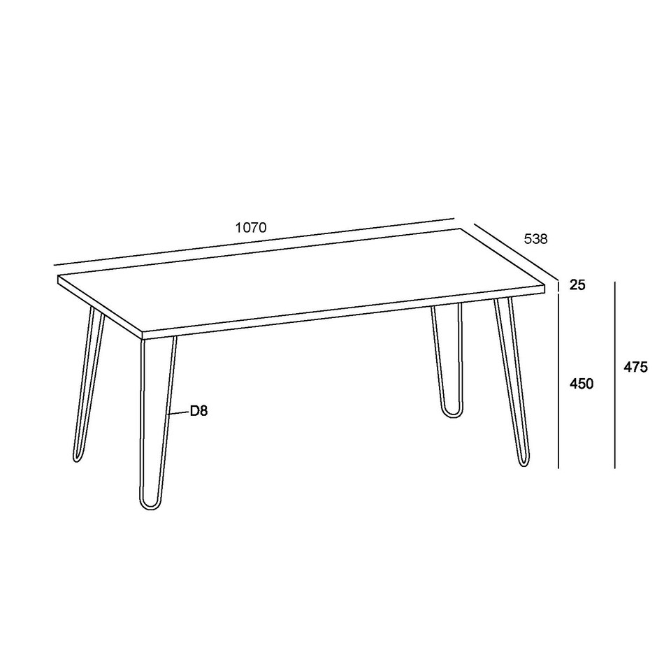 image 1 of Core Products Augusta Industrial Design Pine Coffee Table H47.5cm x W107cm x D53.8cm Brown