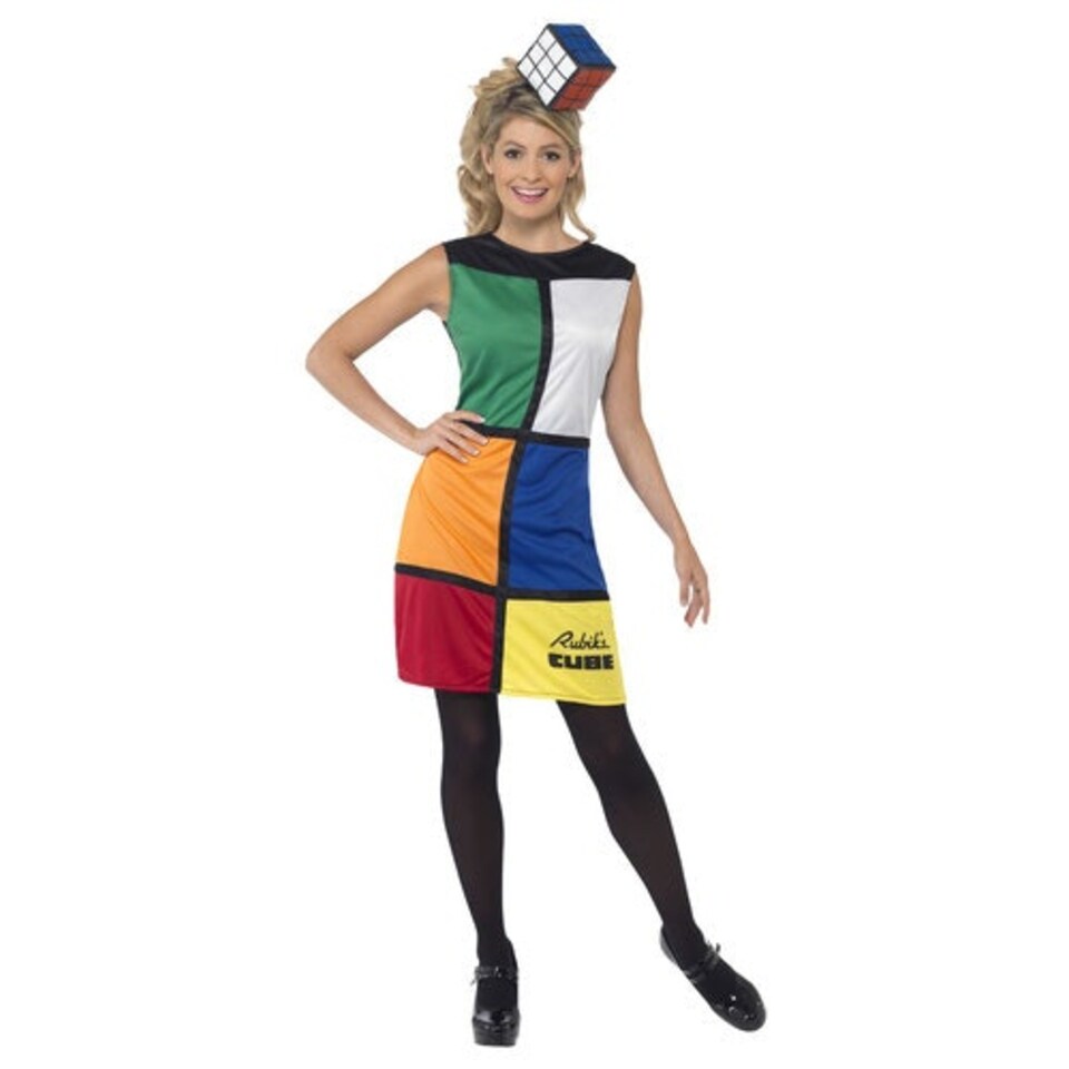 image 1 of Rubik's Cube Fancy Dress Costume Ladies Medium - UK 12-14 Multi | 12