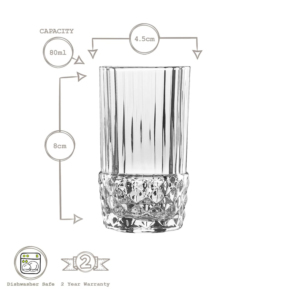image 1 of Bormioli Rocco America '20s Shot Glasses - 80ml - Clear - Pack of 6 | Clear | Clear