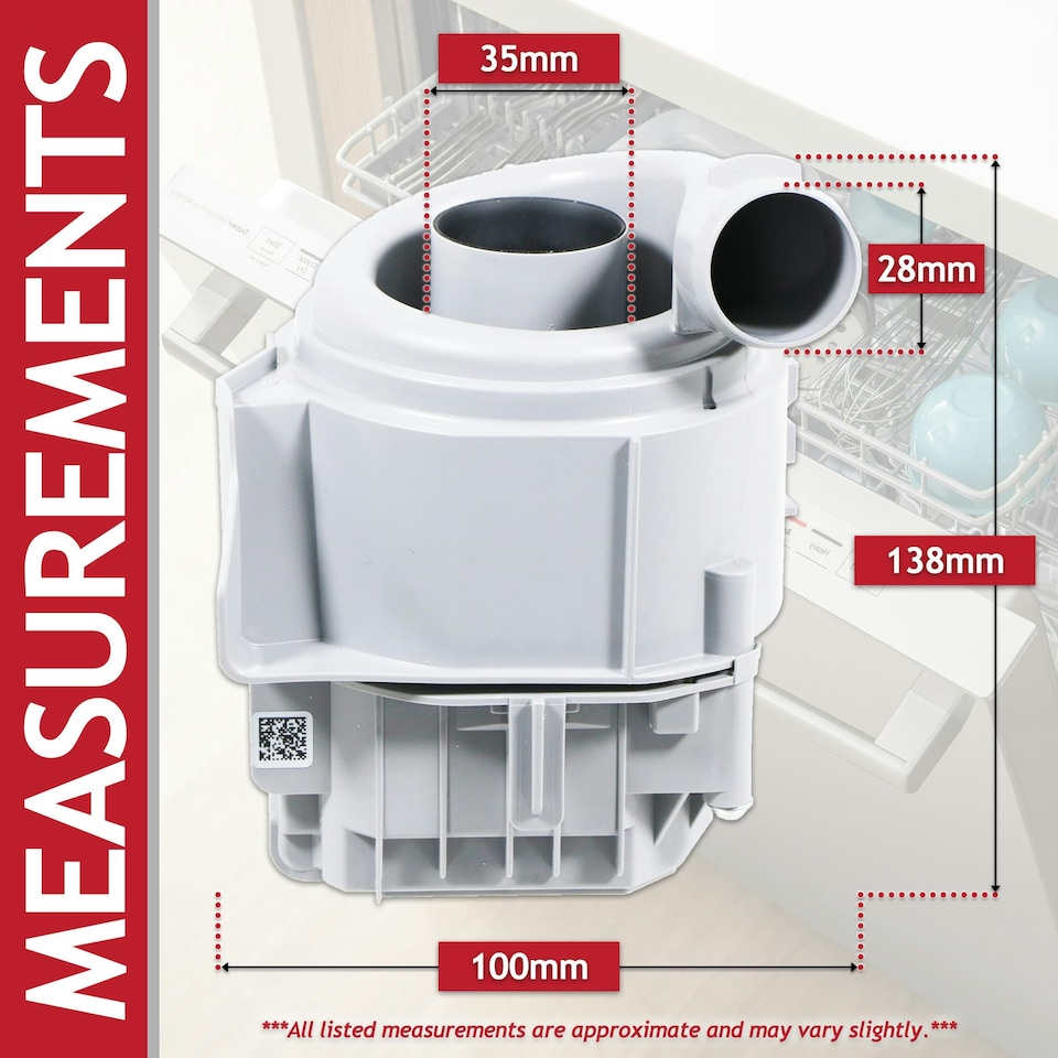 image 1 of Bosch Neff Siemens Dishwasher Heat Pump Motor Flow Main Circulation Assembly Kit (12014980)