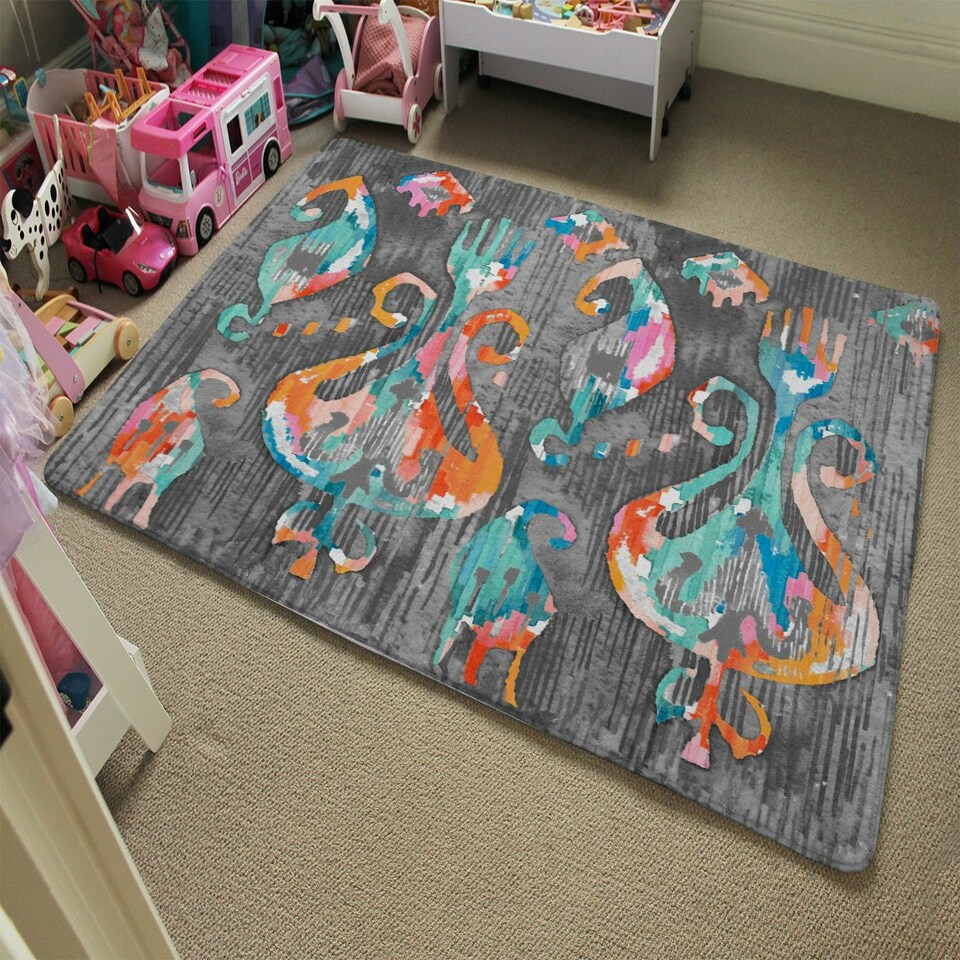 image 1 of Trendy tribal pattern in watercolour style (Rug) Multi | XL: 160x230cm