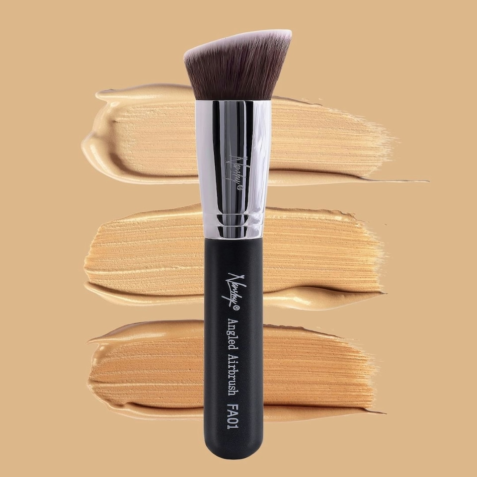 image 1 of Nanshy Angled Airbrush Makeup Brush Black