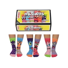 United Odd Socks Miss Mashers novelty girls' socks, 6 pairs, gift box
